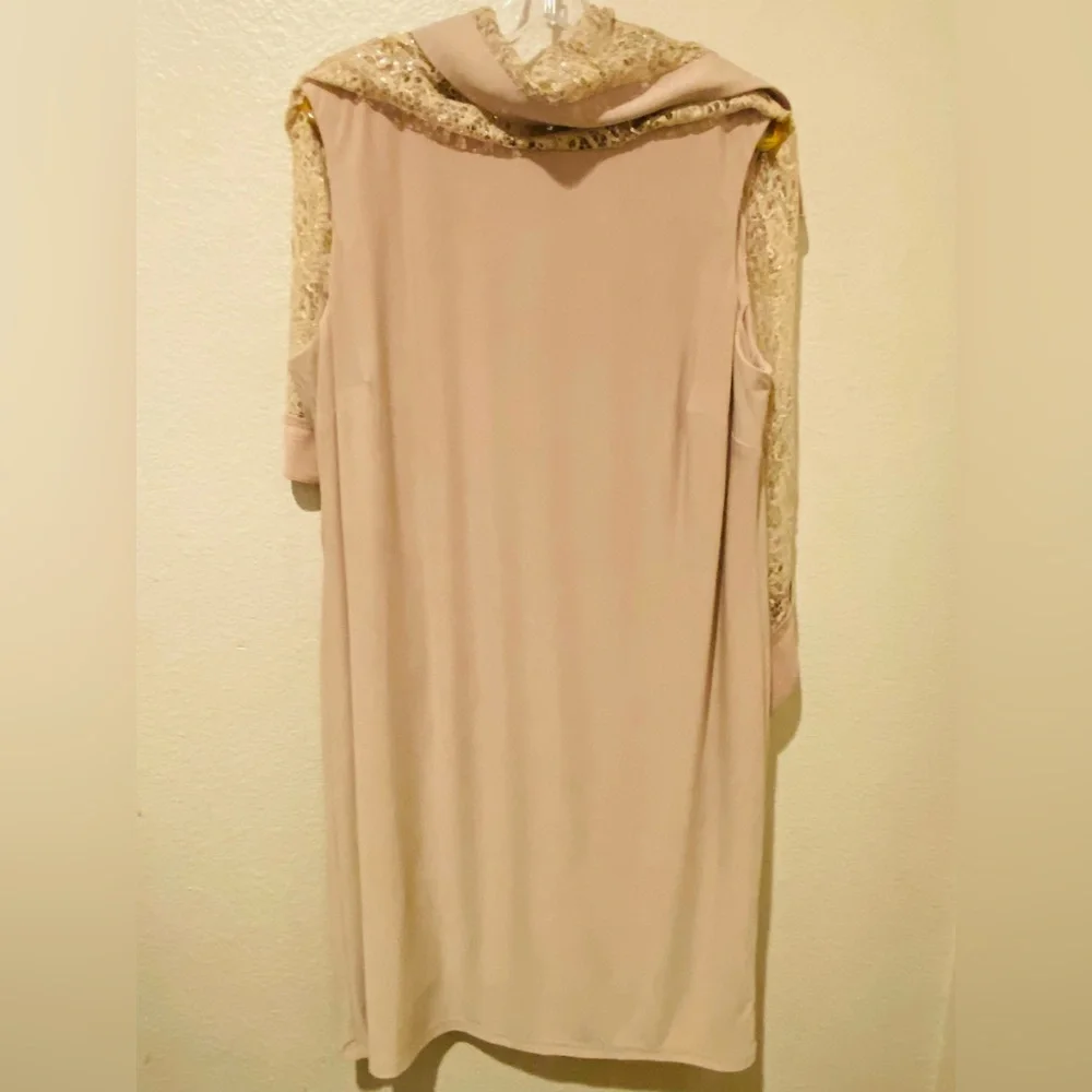 Dress Barn Gold Asymmetrical Sequin Dress - Picture 7 of 9